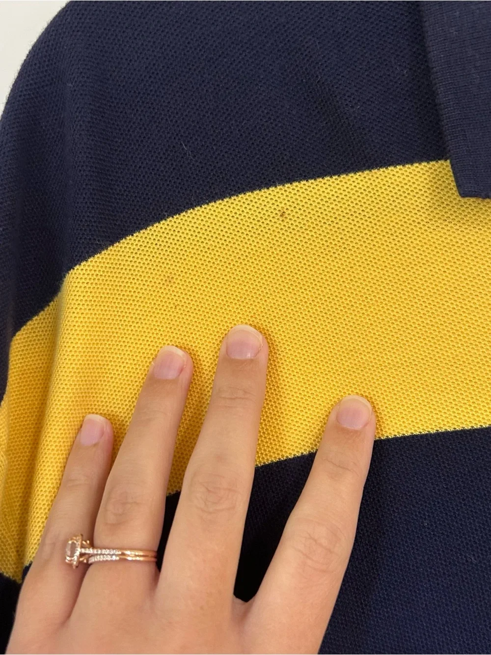 Ralph Lauren Men’s Striped Rugby Polo in Navy & Yellow Preppy Sz Large